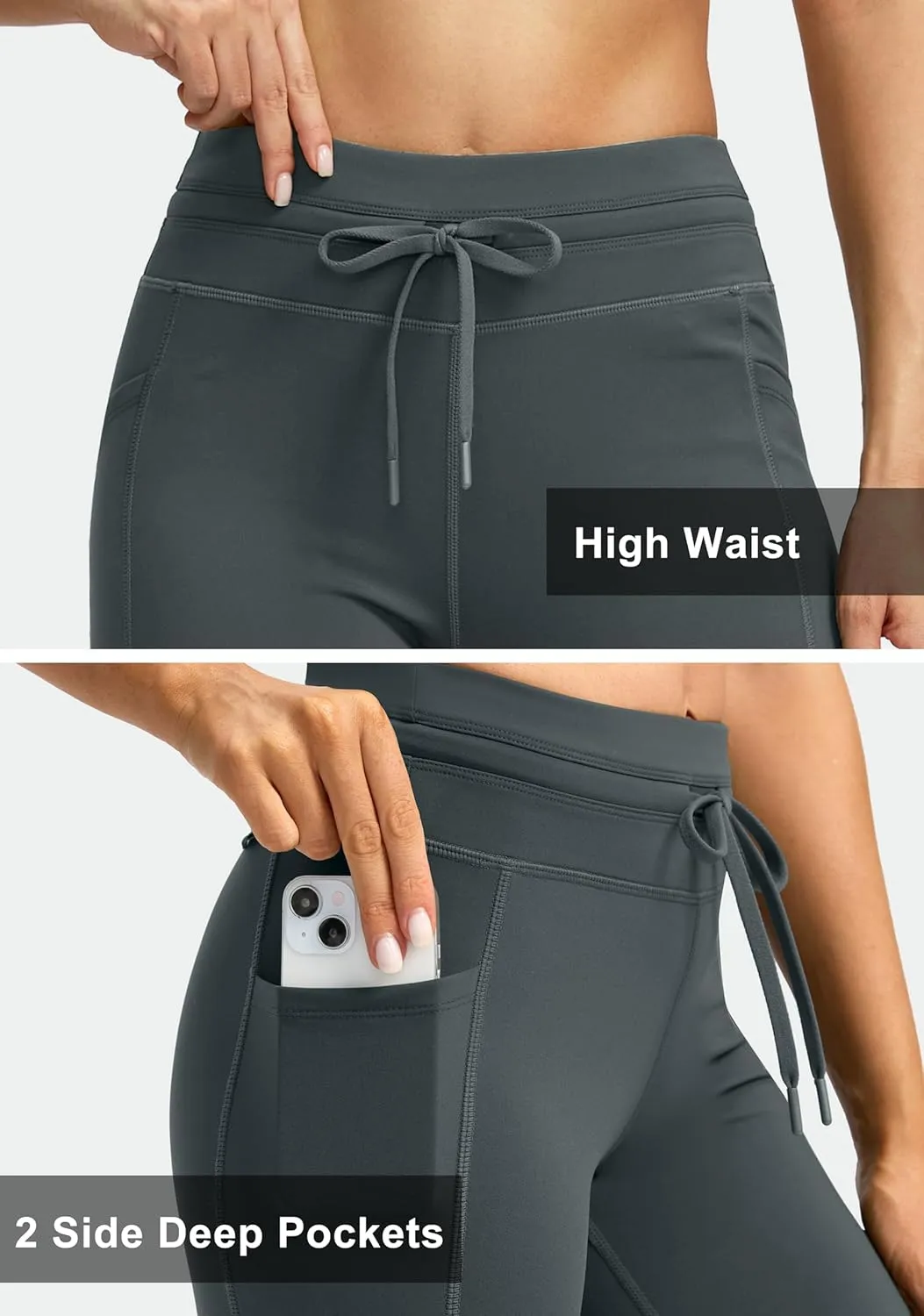 G Gradual Women's Fleece Lined Winter Leggings High Waisted Water Resistant Thermal Hiking Ski Pants for Women with Pockets