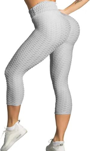 GILLYA Butt Lift Yoga Pants Seamless Ruched Butt Leggings Butt Lift Textured Anti-Cellulite Booty Lifting TIK Tok Leggings