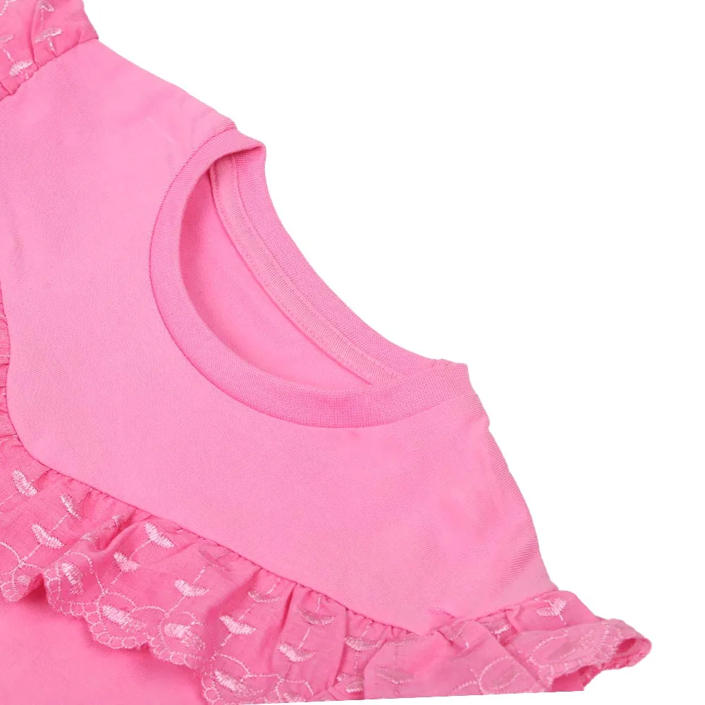 Girls T-Shirt Lace - Pink