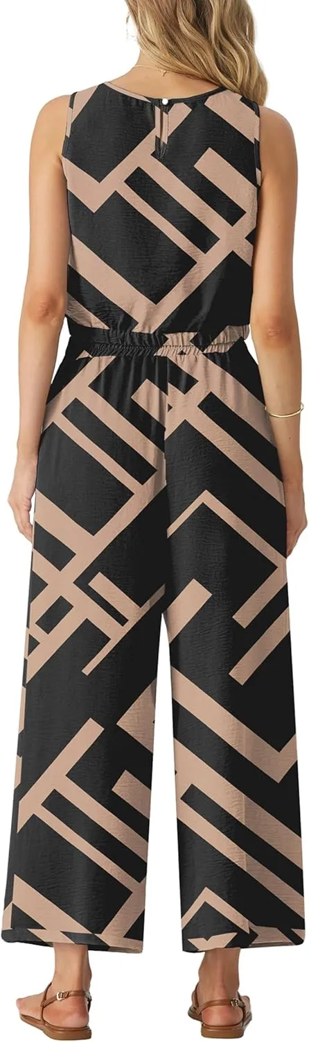 GRECERELLE Two Piece Sets for Women Sleeveless Crop Top Wide Leg Pants Sweat Set for Women Tracksuits 2025 Summer
