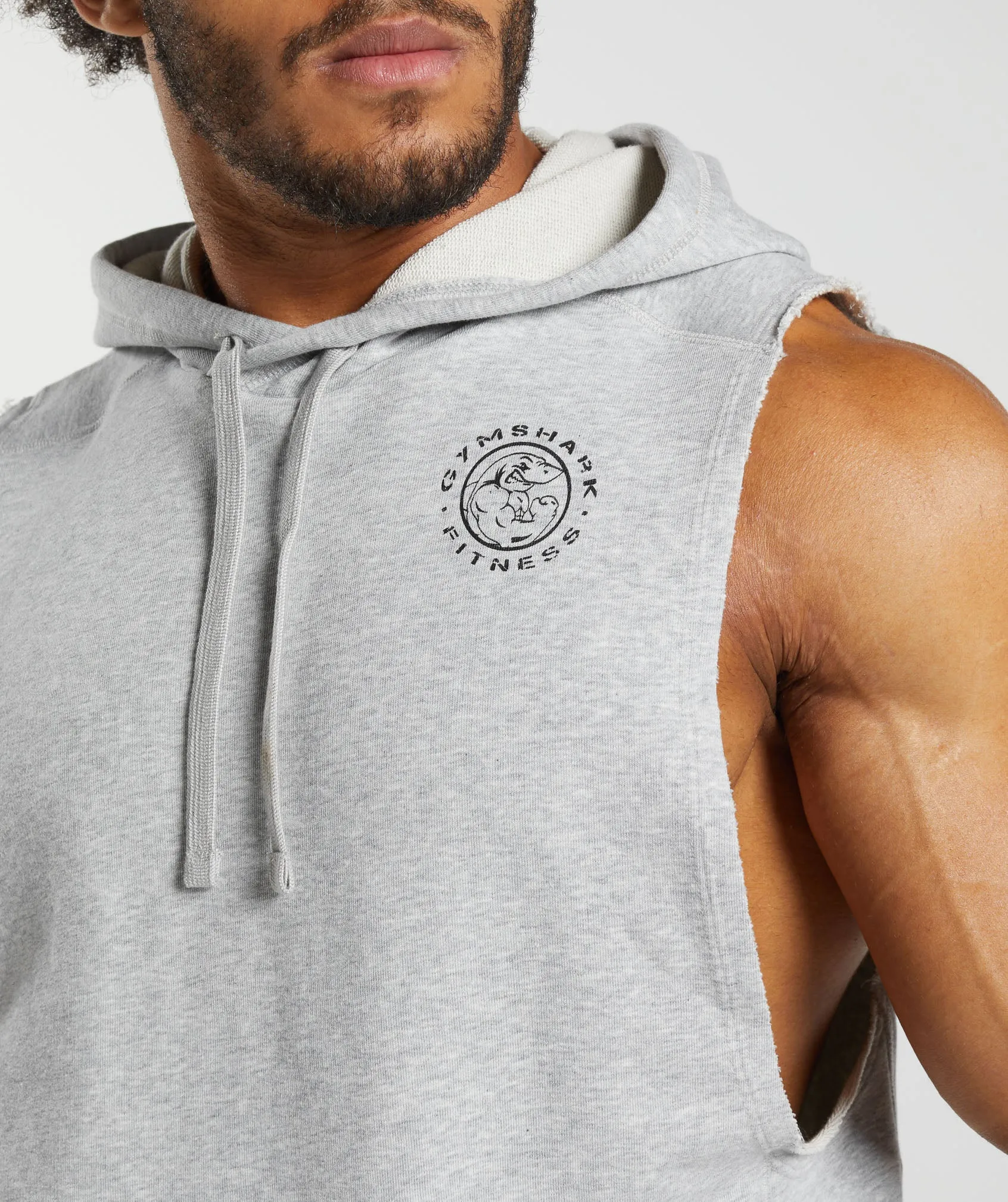 Gymshark Legacy Drop Arm Hoodie - Light Grey Marl