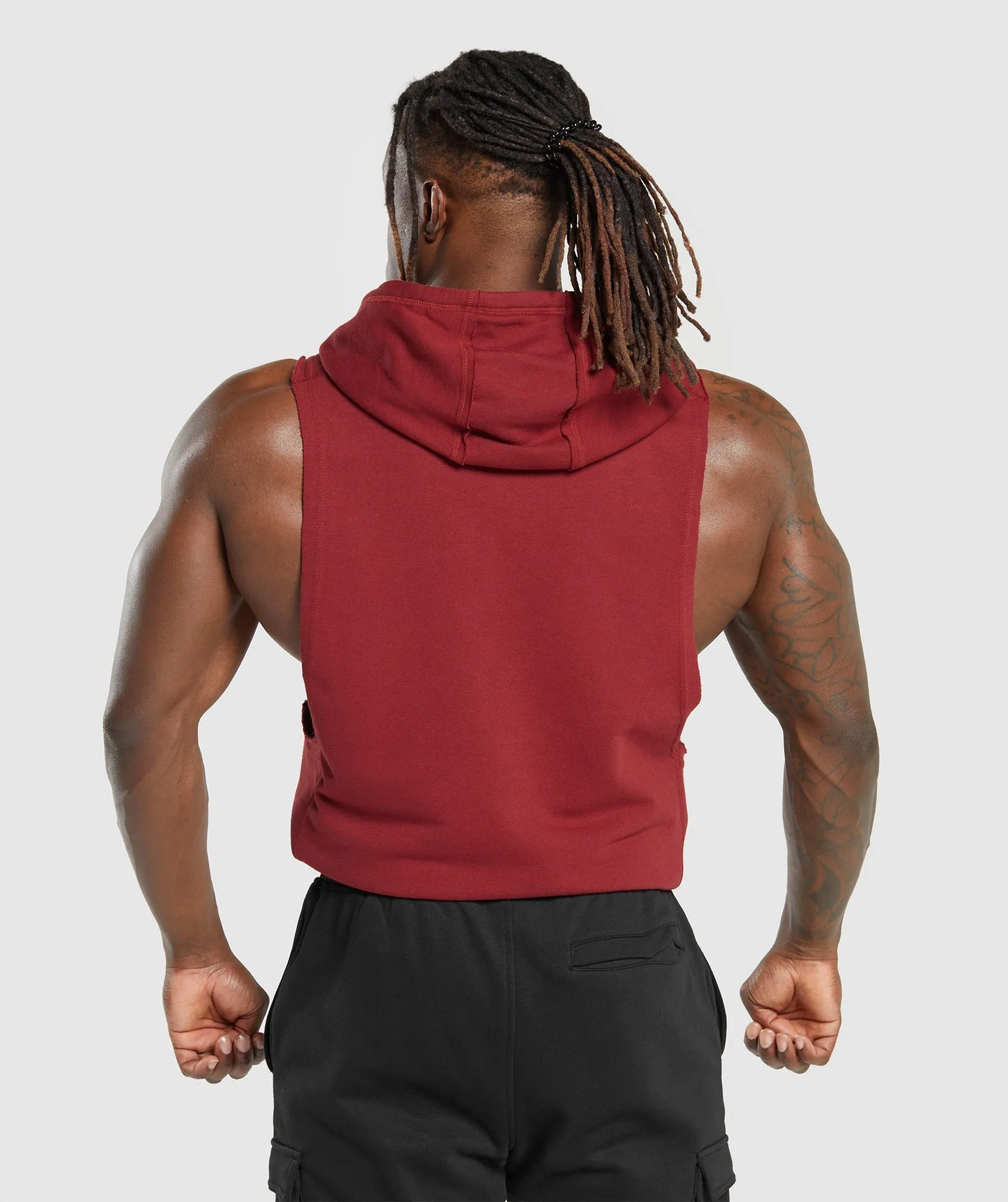 Gymshark Legacy Drop Arm Hoodie - Washed Red