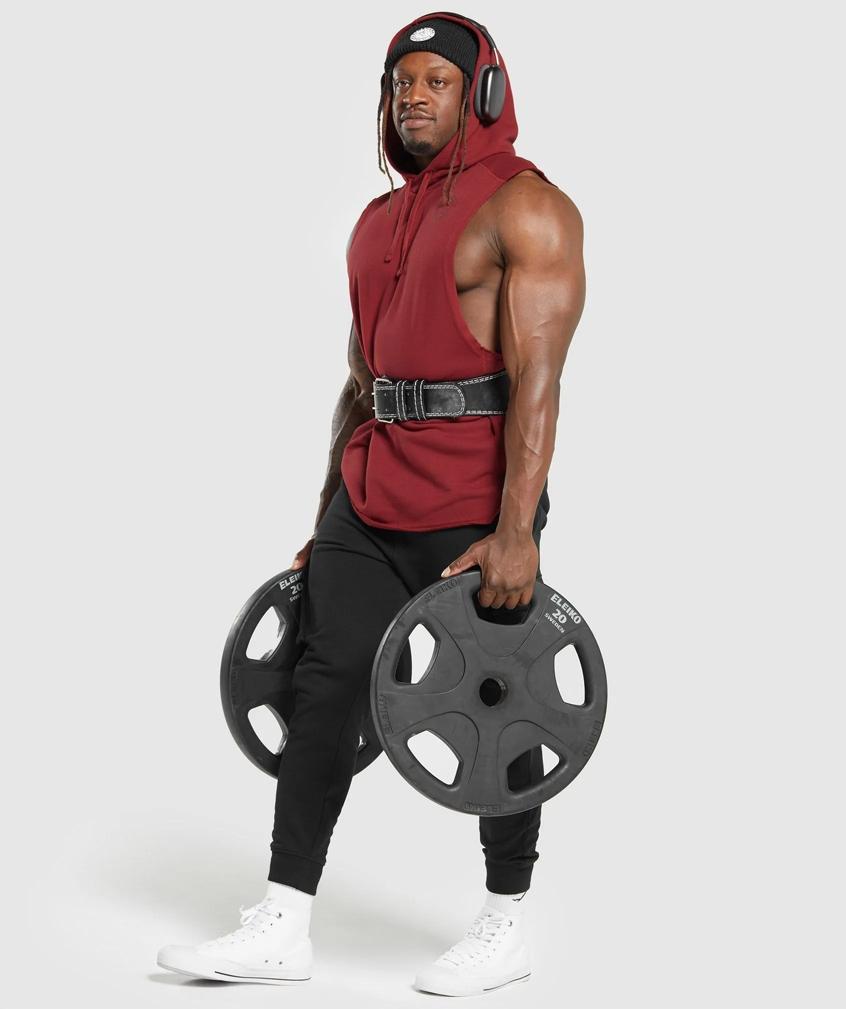 Gymshark Legacy Drop Arm Hoodie - Washed Red
