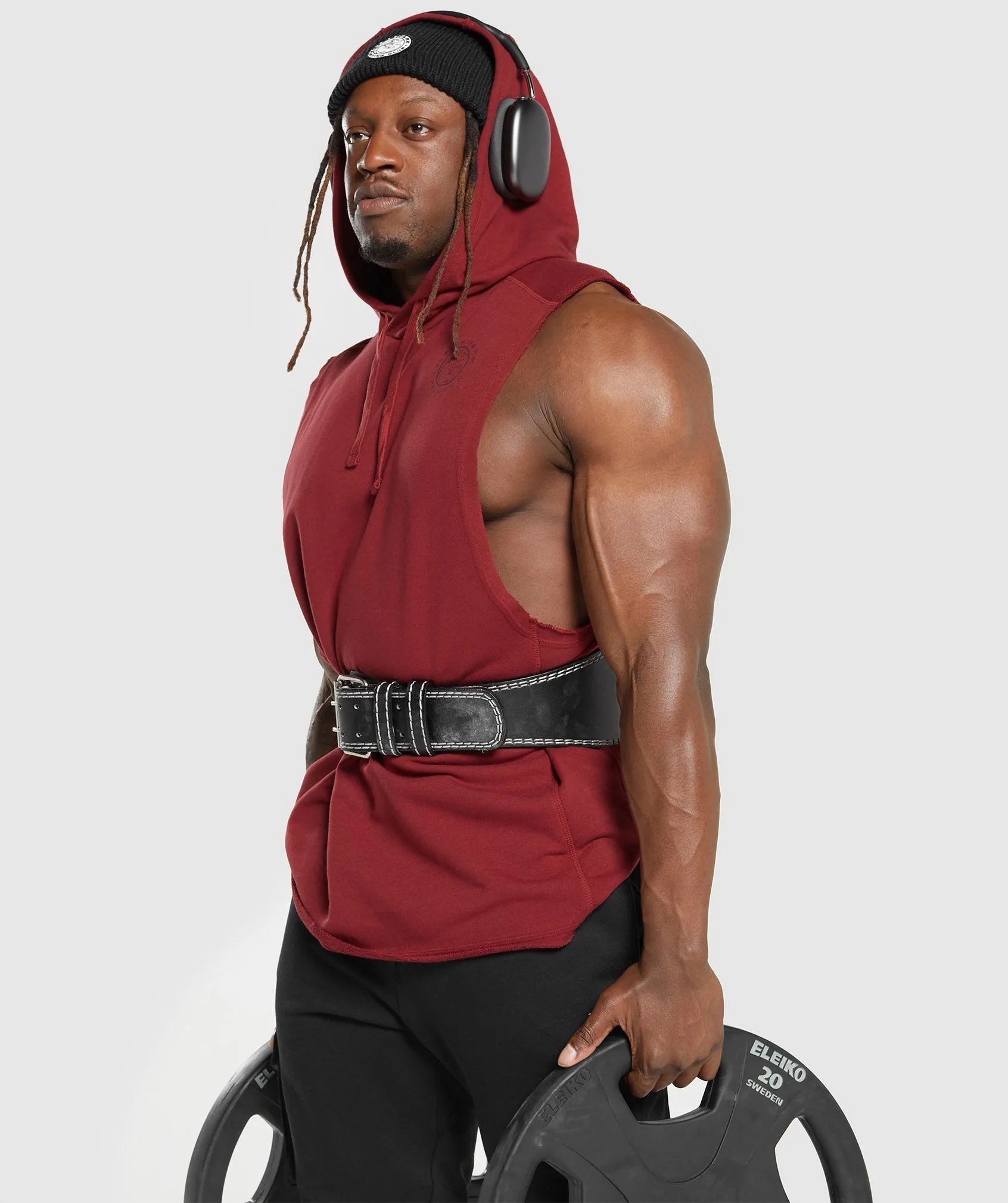 Gymshark Legacy Drop Arm Hoodie - Washed Red