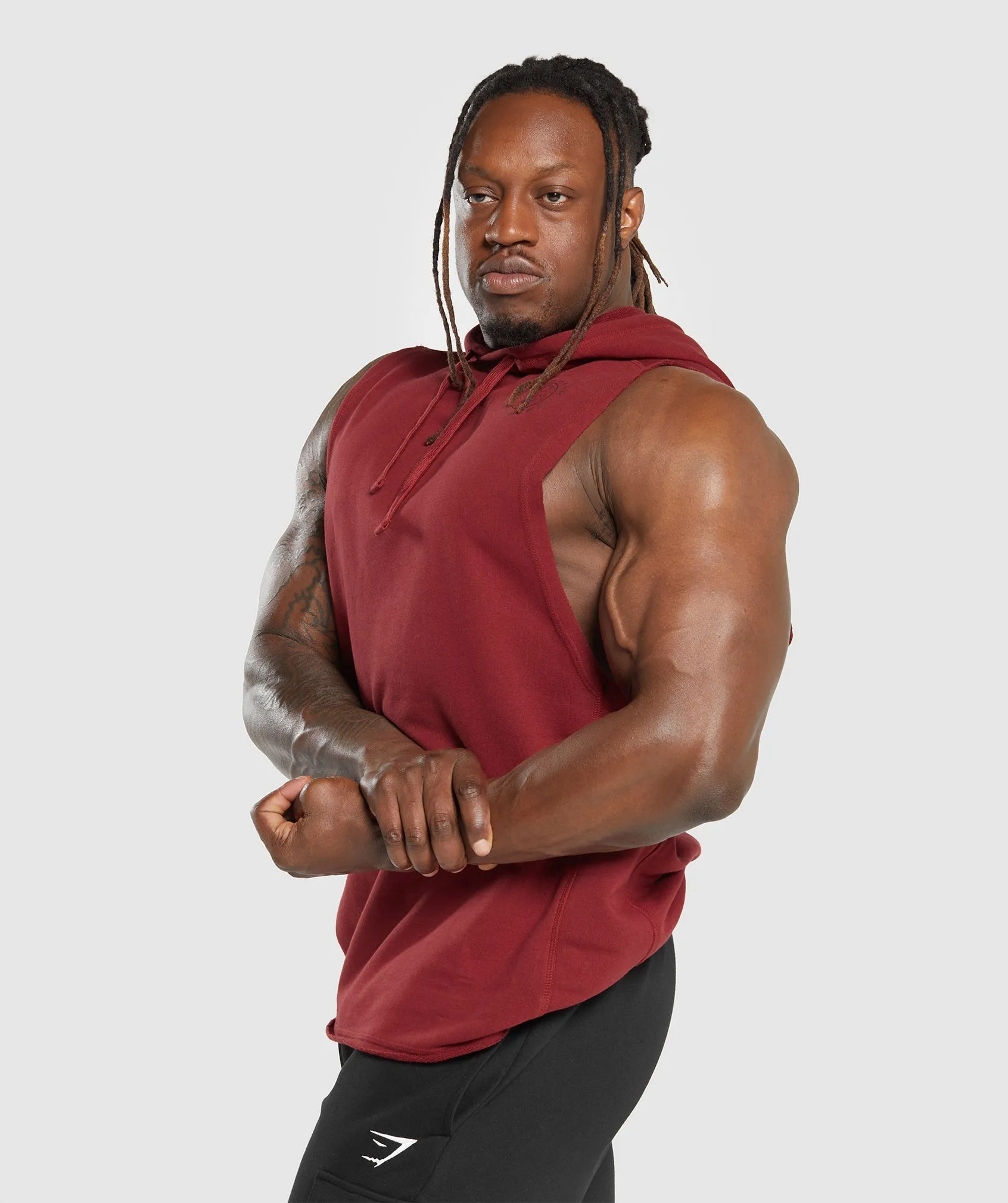 Gymshark Legacy Drop Arm Hoodie - Washed Red