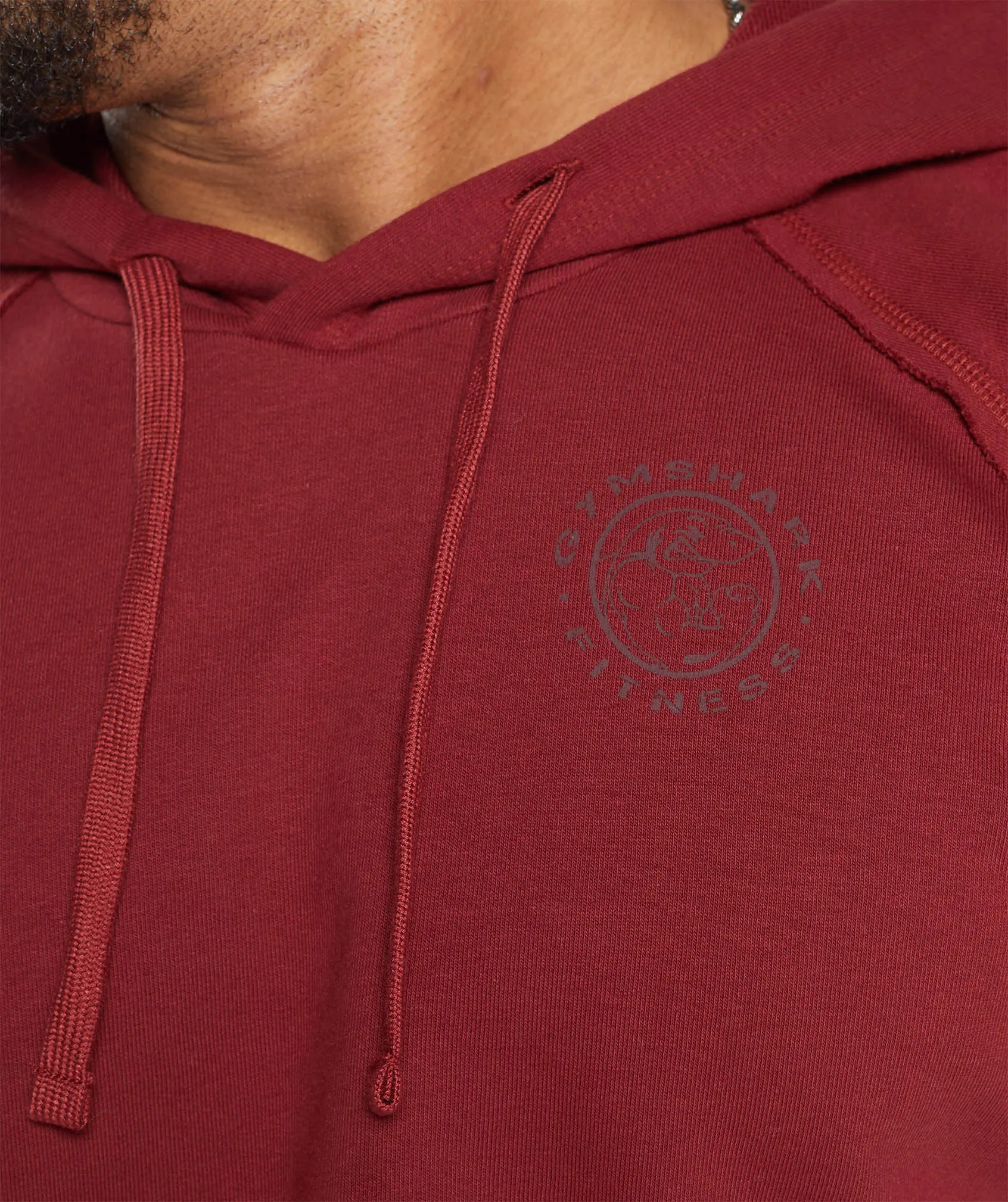 Gymshark Legacy Short Sleeve Crop Hoodie - Washed Red