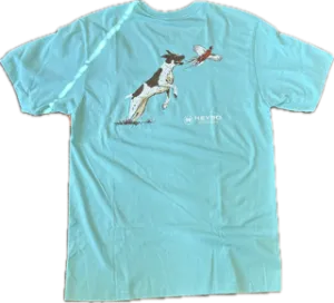 Heybo Rooster Flush Angel Blue Short Sleeve T-Shirt HEY1736