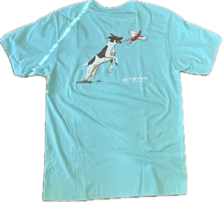Heybo Rooster Flush Angel Blue Short Sleeve T-Shirt HEY1736