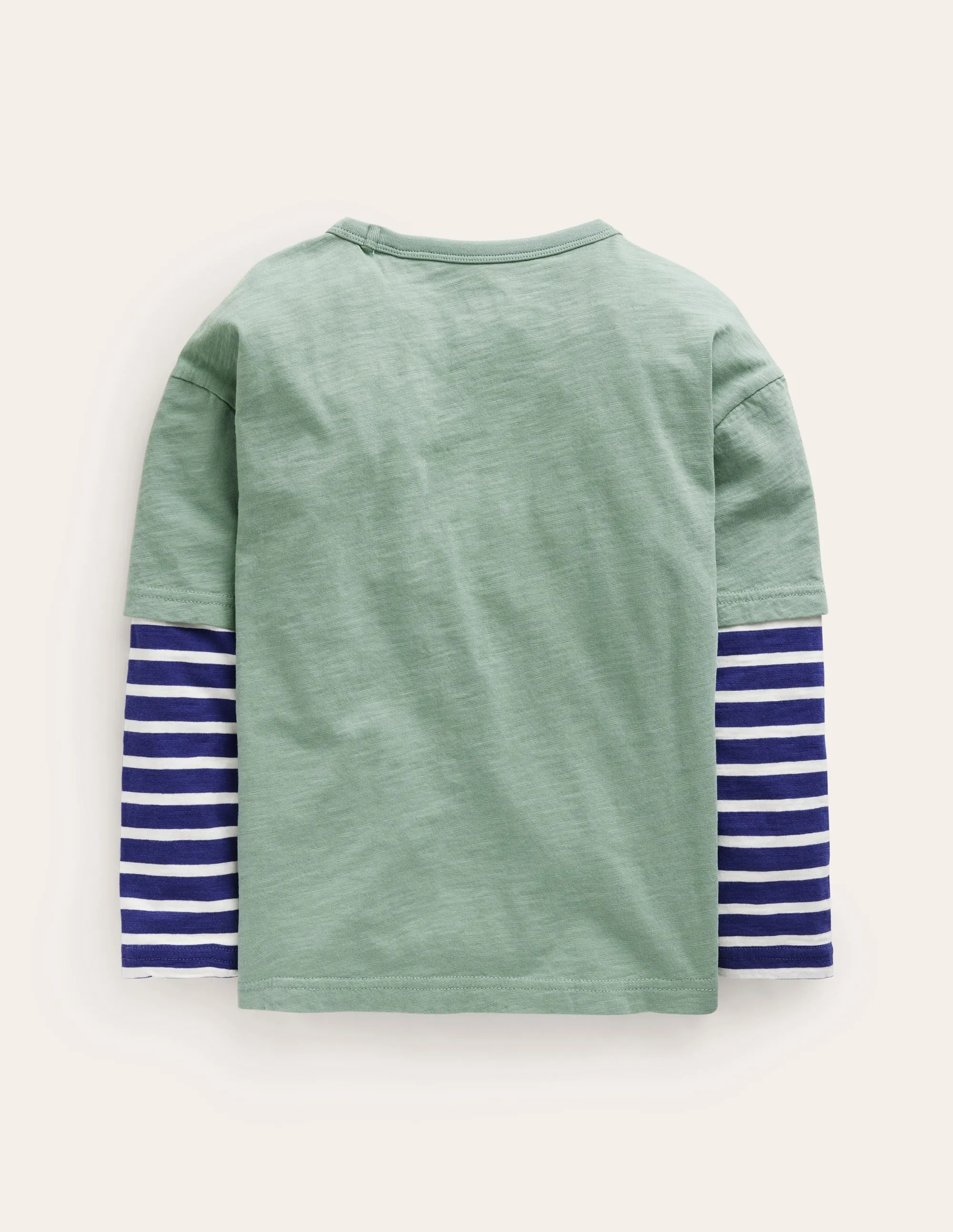 Layered Long-Sleeve T-Shirt-Green Smoke
