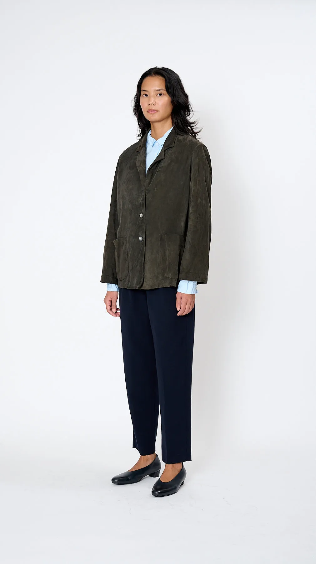 Leather Walking Jacket in Taupe