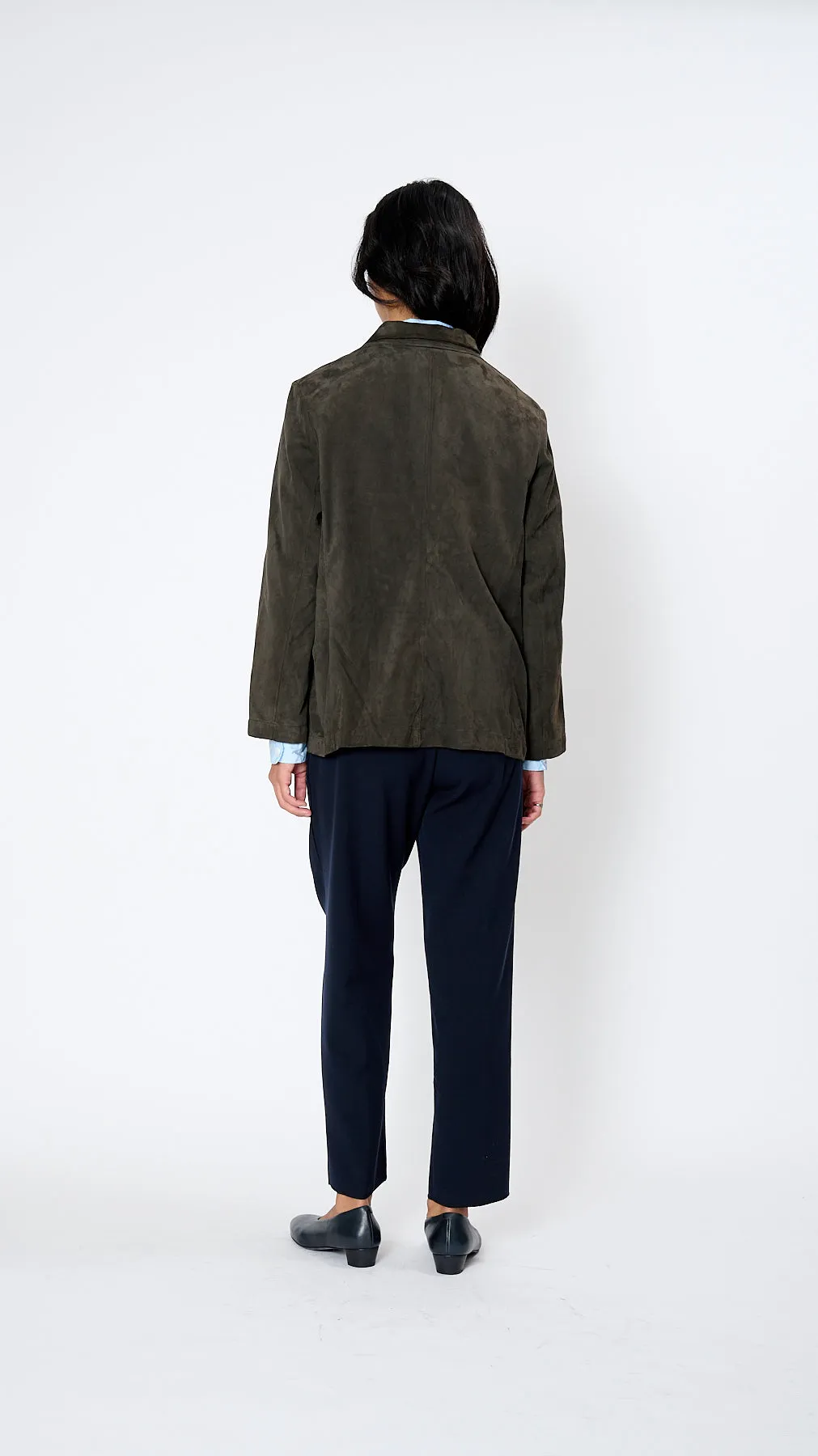 Leather Walking Jacket in Taupe