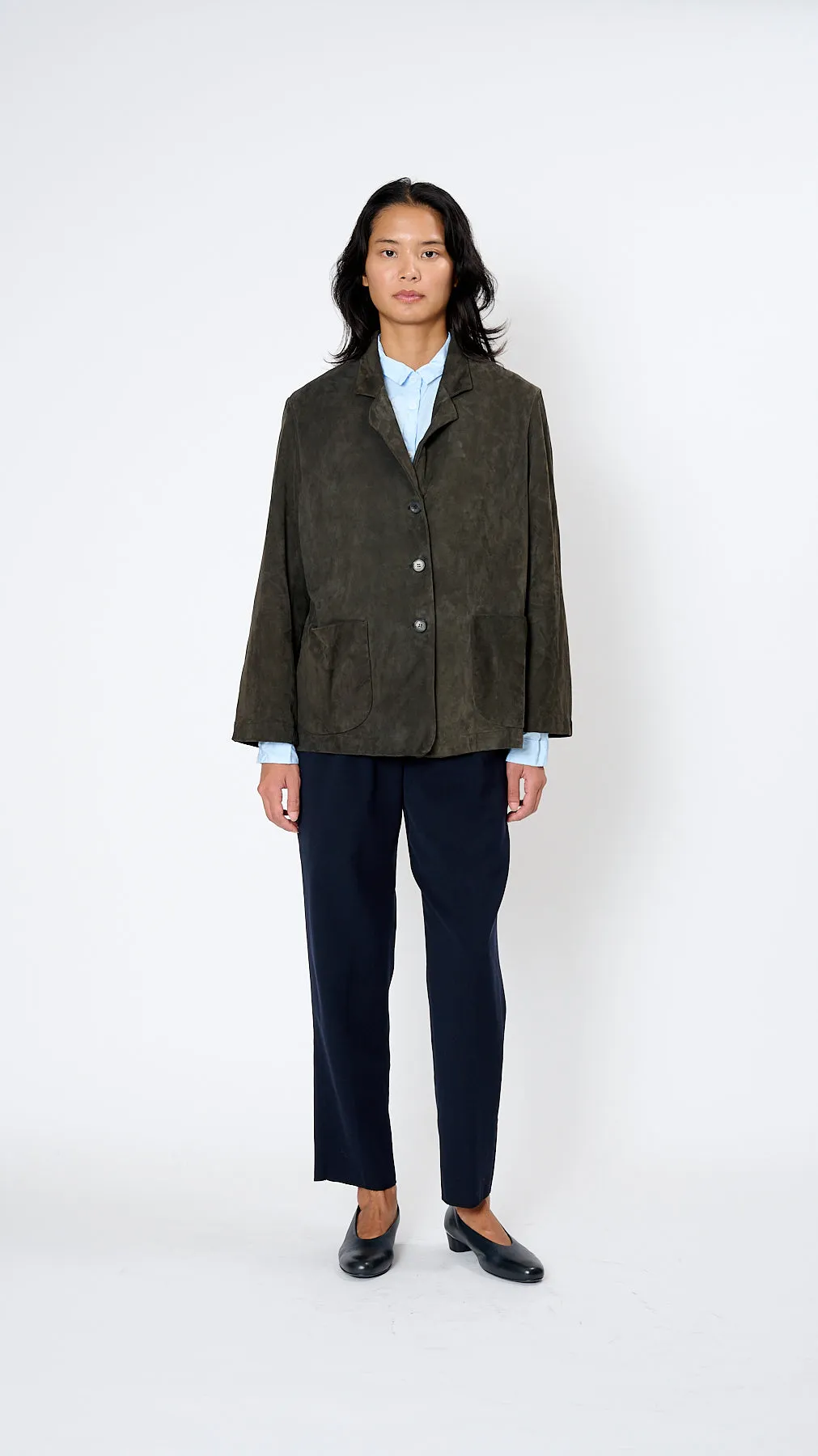 Leather Walking Jacket in Taupe