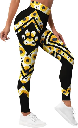 Leggings for Women Funny Gym Printed Womens Yoga Pants Leopard Floral Bee Legging