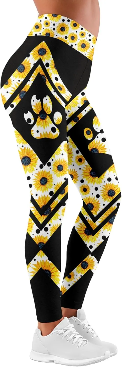 Leggings for Women Funny Gym Printed Womens Yoga Pants Leopard Floral Bee Legging