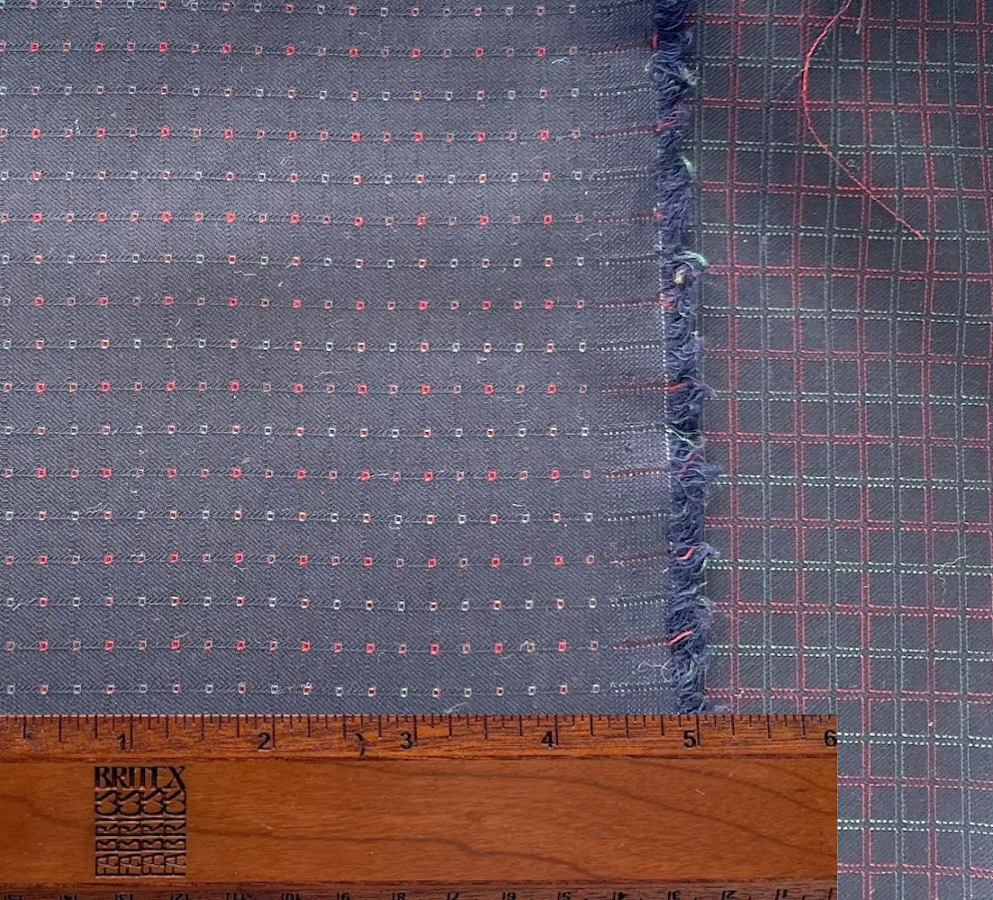 Lighter-Weight Navy Squared Wool Suiting (Made in Italy)