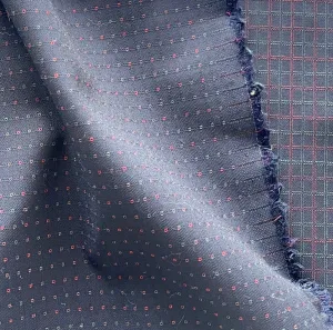 Lighter-Weight Navy Squared Wool Suiting (Made in Italy)