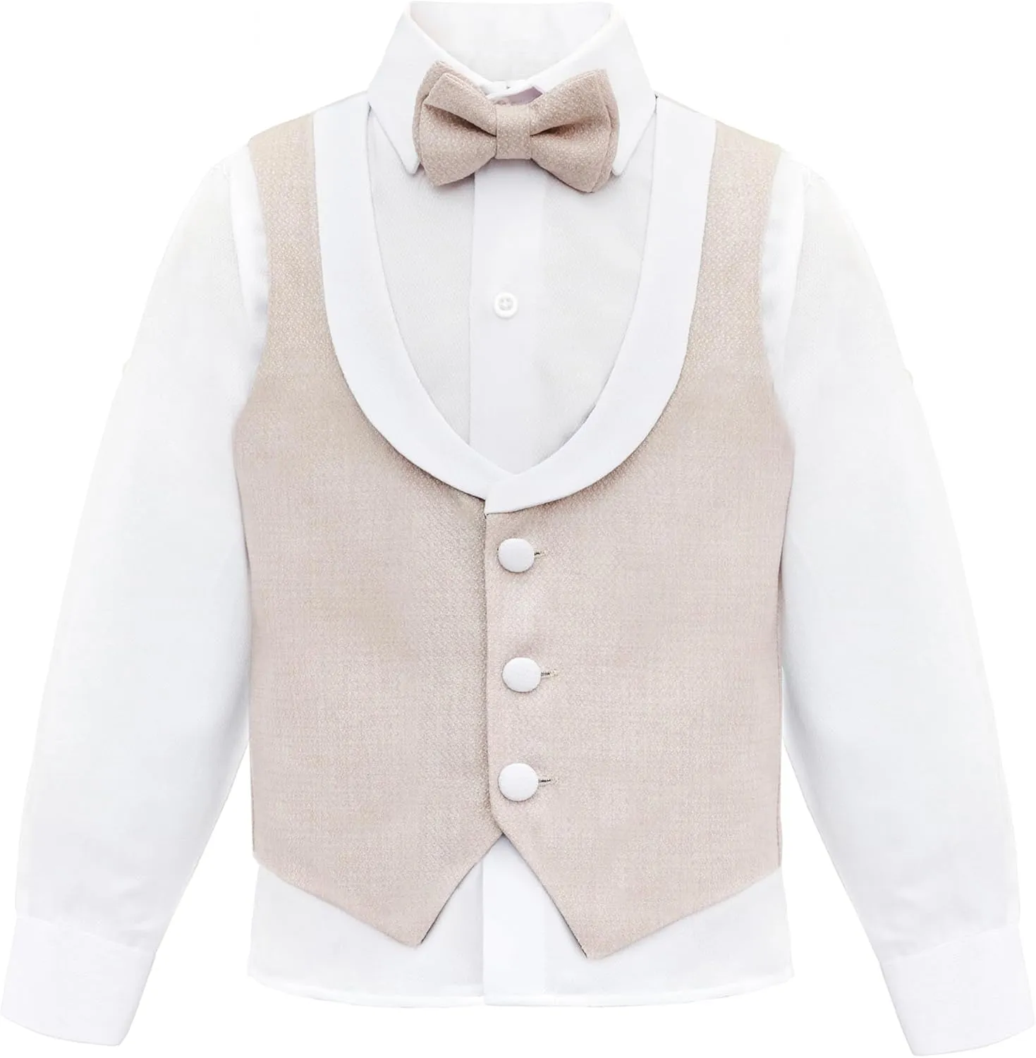 Lilax Boys Formal Suit 4 Piece Vest, Pants and Tie Dresswear Suit Set