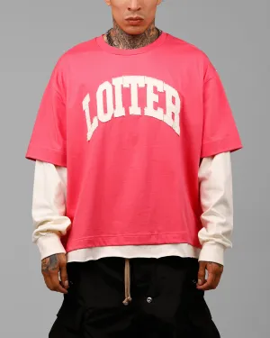 Loiter Impact Long Sleeve T-Shirt Washed Pink/White