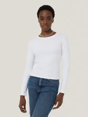 Long Sleeve Fine Cotton Baby Tee | White