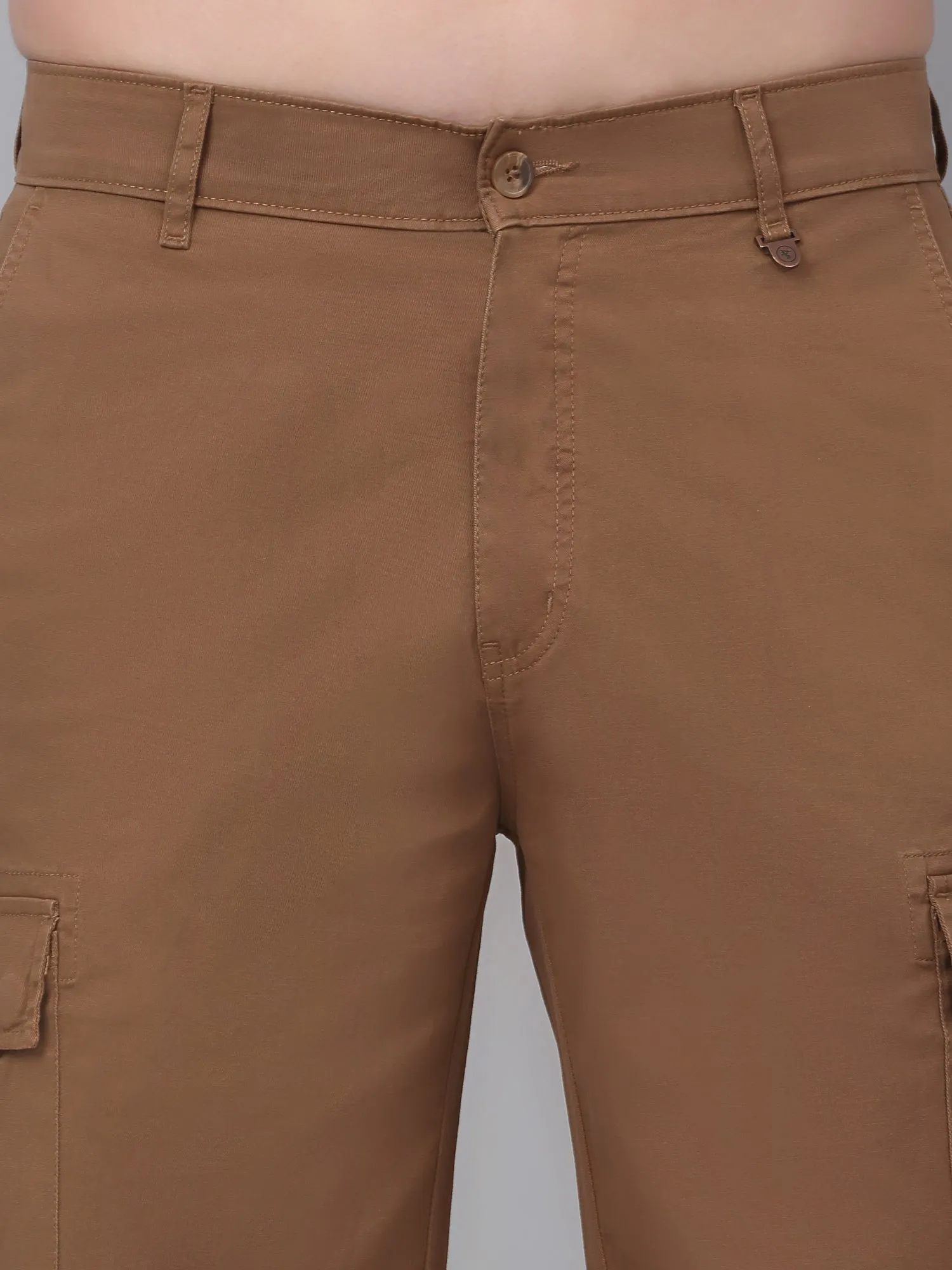 Men's Brown Solid Bermuda