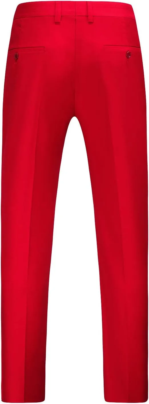MOGU Men's Slim Fit 2-Piece Tuxedo Suit One-Button Jacket & Pants Set for Wedding, Prom, and Formal Events