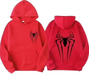 MOLERFO Unisex Y2K Spider Print Hoodies Men's Oversize Vintage Trendy Casual Hoodies Women's Basic Baggy Pullover Hoodies