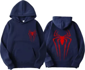 MOLERFO Unisex Y2K Spider Print Hoodies Men's Oversize Vintage Trendy Casual Hoodies Women's Basic Baggy Pullover Hoodies