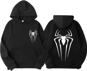 MOLERFO Unisex Y2K Spider Print Hoodies Men's Oversize Vintage Trendy Casual Hoodies Women's Basic Baggy Pullover Hoodies