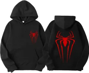 MOLERFO Unisex Y2K Spider Print Hoodies Men's Oversize Vintage Trendy Casual Hoodies Women's Basic Baggy Pullover Hoodies