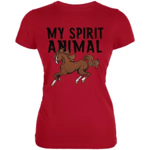 My Spirit Animal Horse Red Juniors Soft T-Shirt