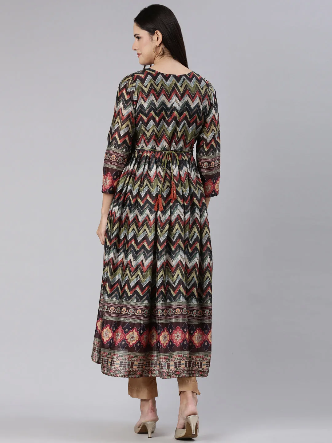 Neeru's Multi Straight Casual Chevron Dress