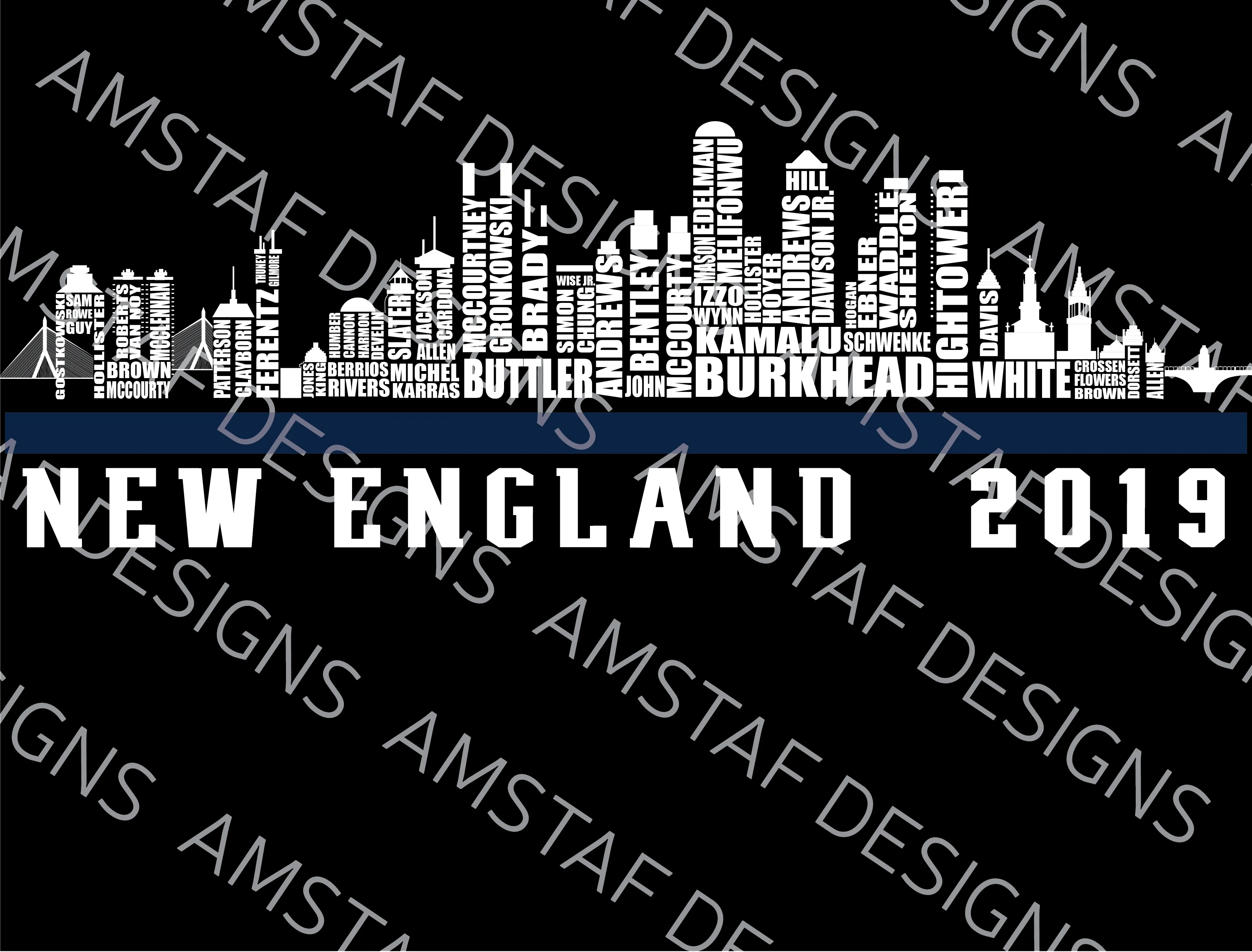 New England 2019 Roster City Gildan Unisex Hoodies