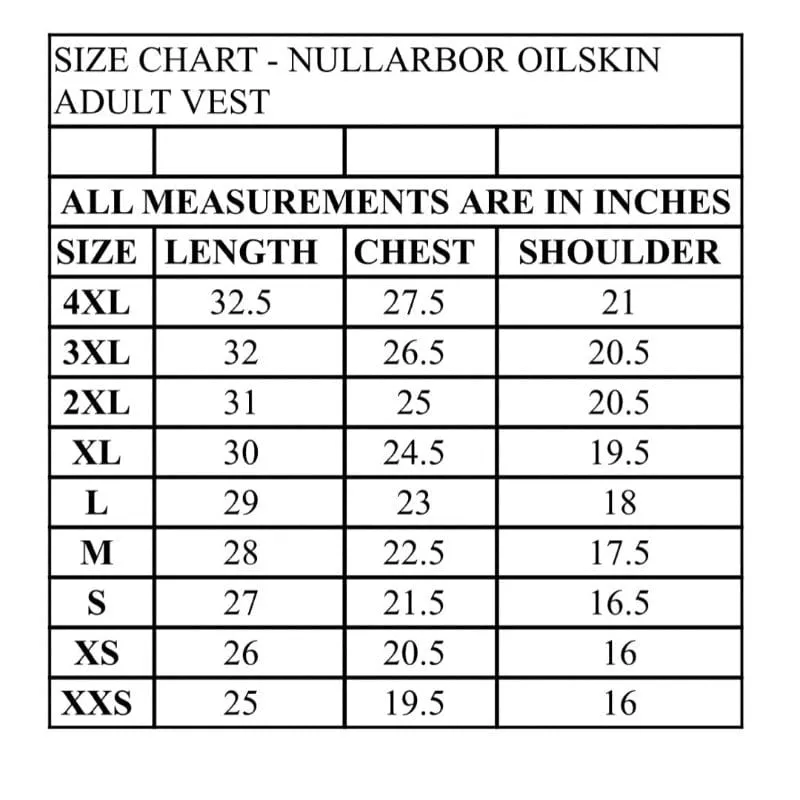 Nullabor Polar Fleece Lined Oilskin Vest (430LINEDVEST)