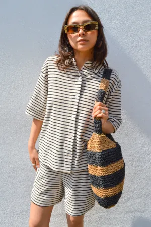 Numph Mosha Gray Morn Striped Shirt