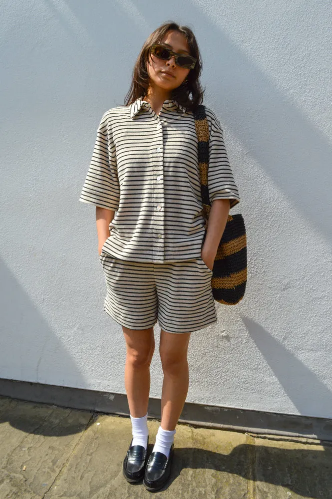 Numph Mosha Gray Morn Striped Shirt