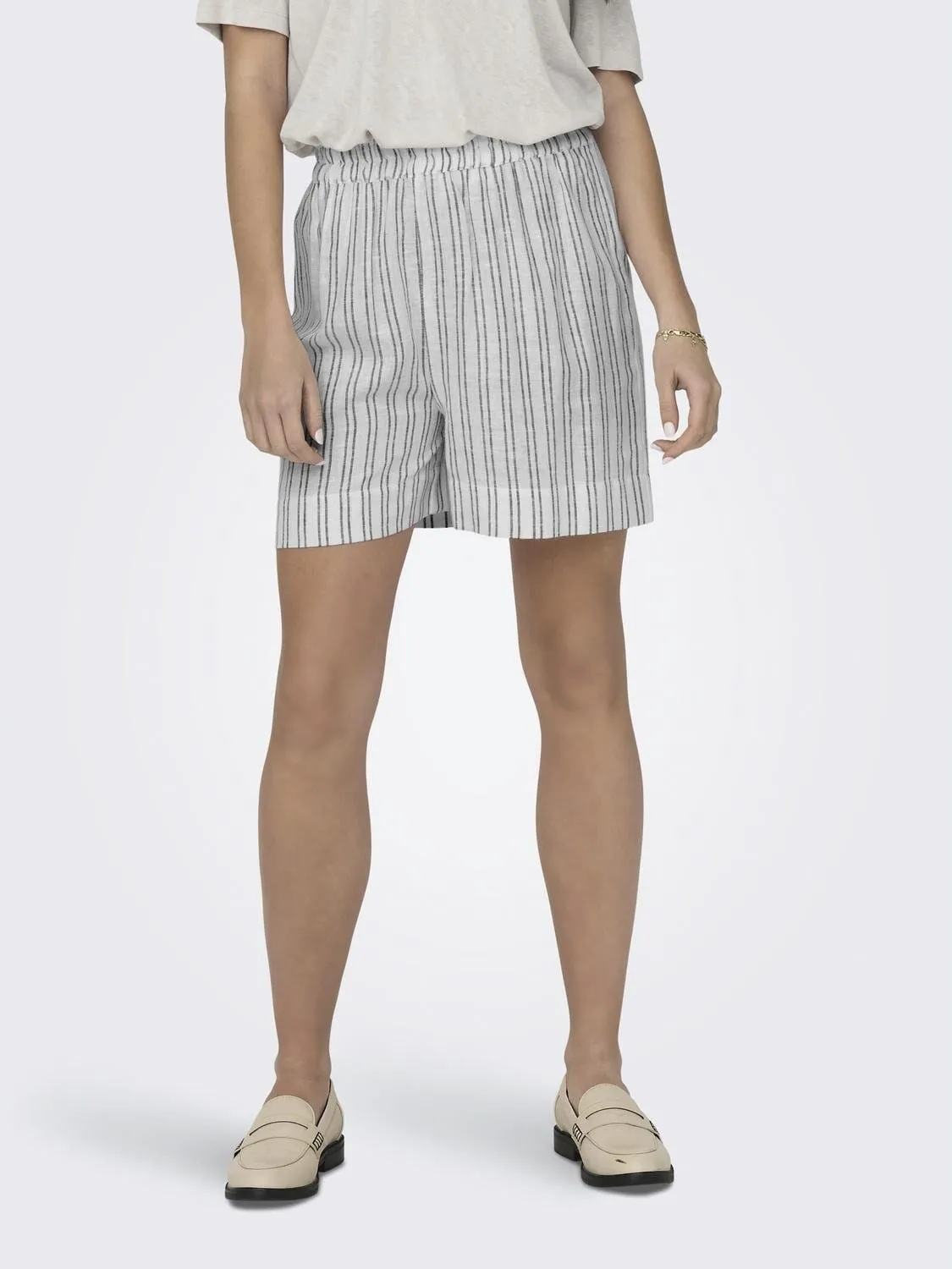 Only - Onltokyo Lin Blen Str Shorts - 4412090 Bright White