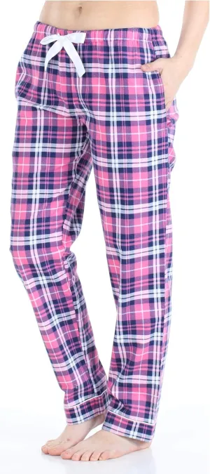 PajamaMania Women's Cotton Flannel Pajama PJ Pants with Pockets