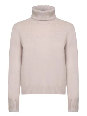 Powder Pink Cashmere Turtleneck Sweater