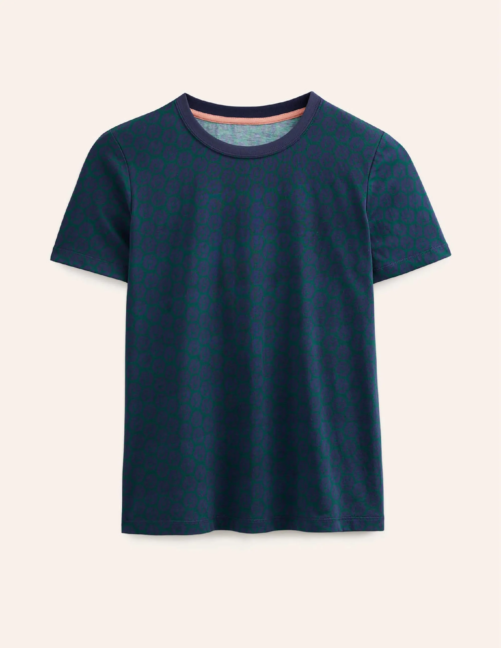 Printed Crew Neck T-shirt-Emerald Night, Reverie
