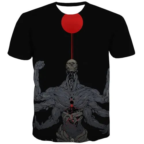 Skull T-shirt Men Funny Tshirts Casual Black T-shirts 3d Hip Hop T-shirts Graphic Leisure Tshirts Cool Short Sleeve summer