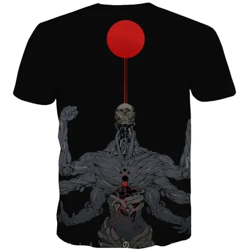 Skull T-shirt Men Funny Tshirts Casual Black T-shirts 3d Hip Hop T-shirts Graphic Leisure Tshirts Cool Short Sleeve summer