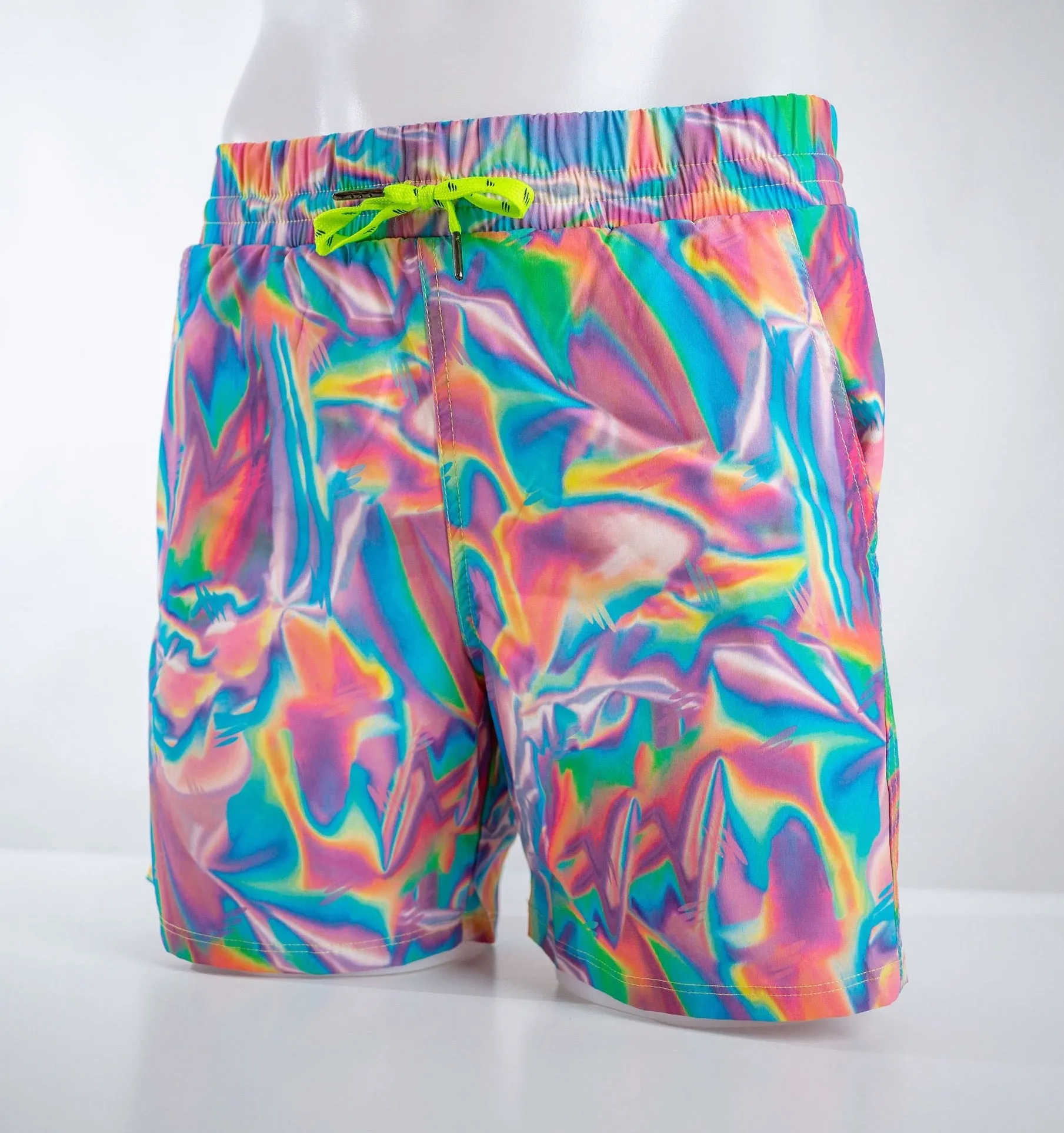 Slim Men Casual Short Holographic