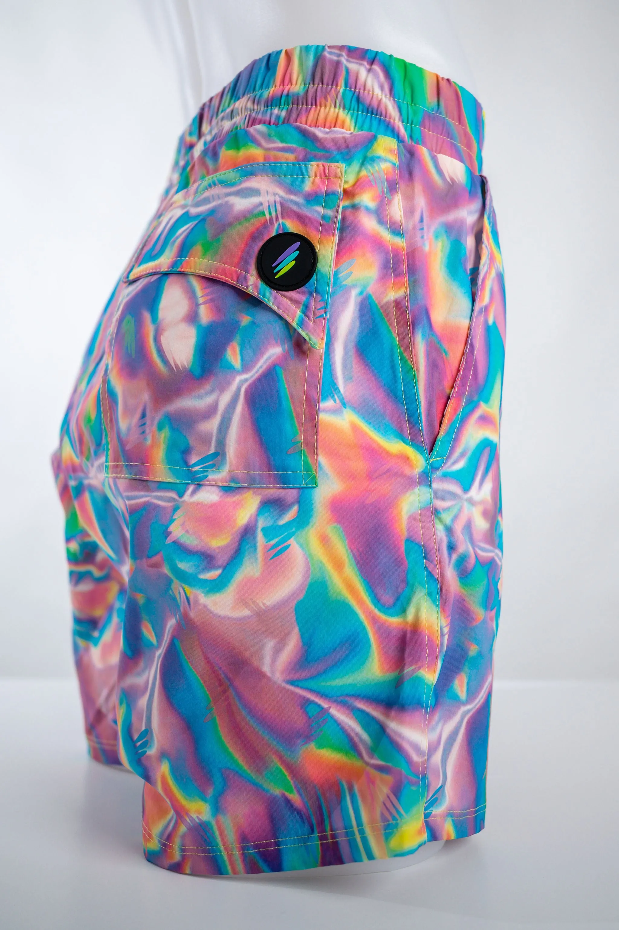Slim Men Casual Short Holographic
