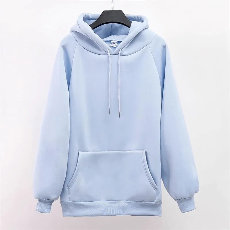 Solid Color Women's Sweatshirts / Long Sleeves Hoodie / Loose Hoodie With Front Pockets - SF0064