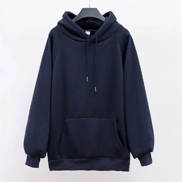 Solid Color Women's Sweatshirts / Long Sleeves Hoodie / Loose Hoodie With Front Pockets - SF0064