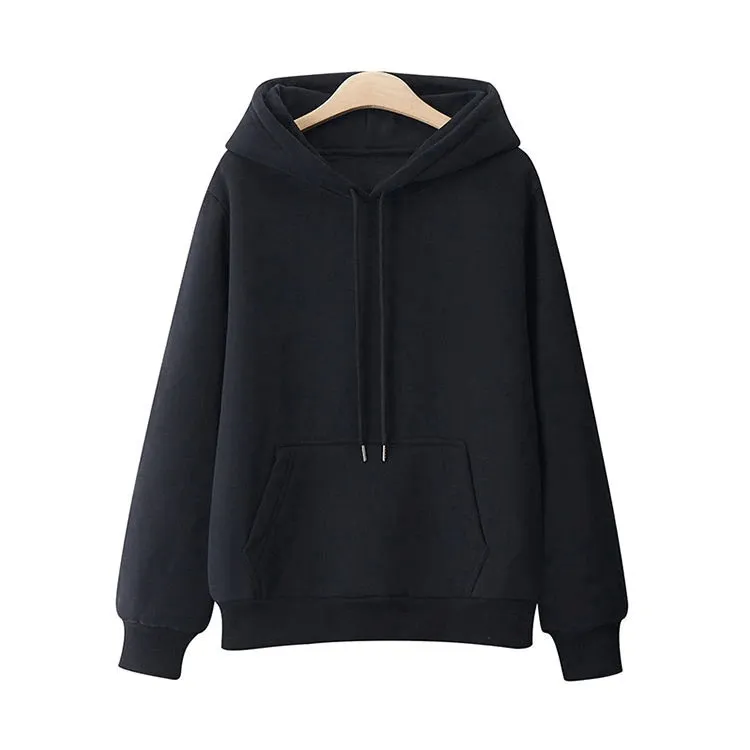 Solid Color Women's Sweatshirts / Long Sleeves Hoodie / Loose Hoodie With Front Pockets - SF0064