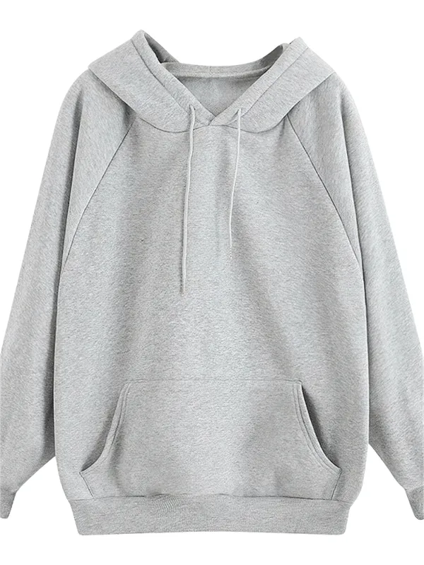 Solid Color Women's Sweatshirts / Long Sleeves Hoodie / Loose Hoodie With Front Pockets - SF0064