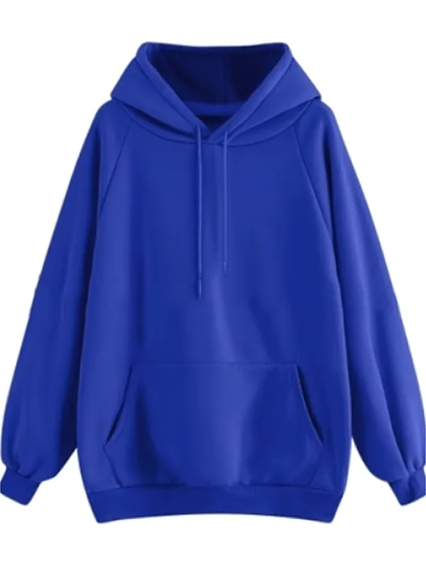 Solid Color Women's Sweatshirts / Long Sleeves Hoodie / Loose Hoodie With Front Pockets - SF0064