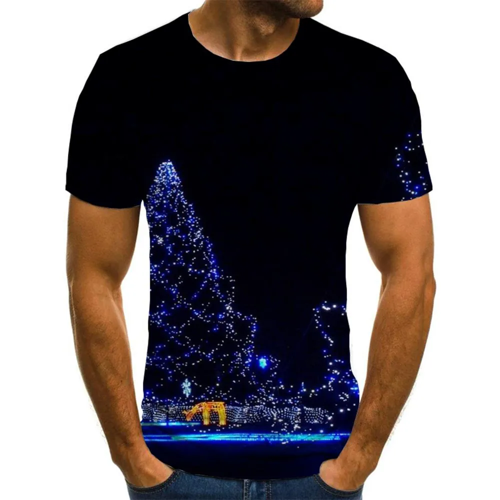street lighting tshirt festival t shirt 3D art costume Cool Christmas men