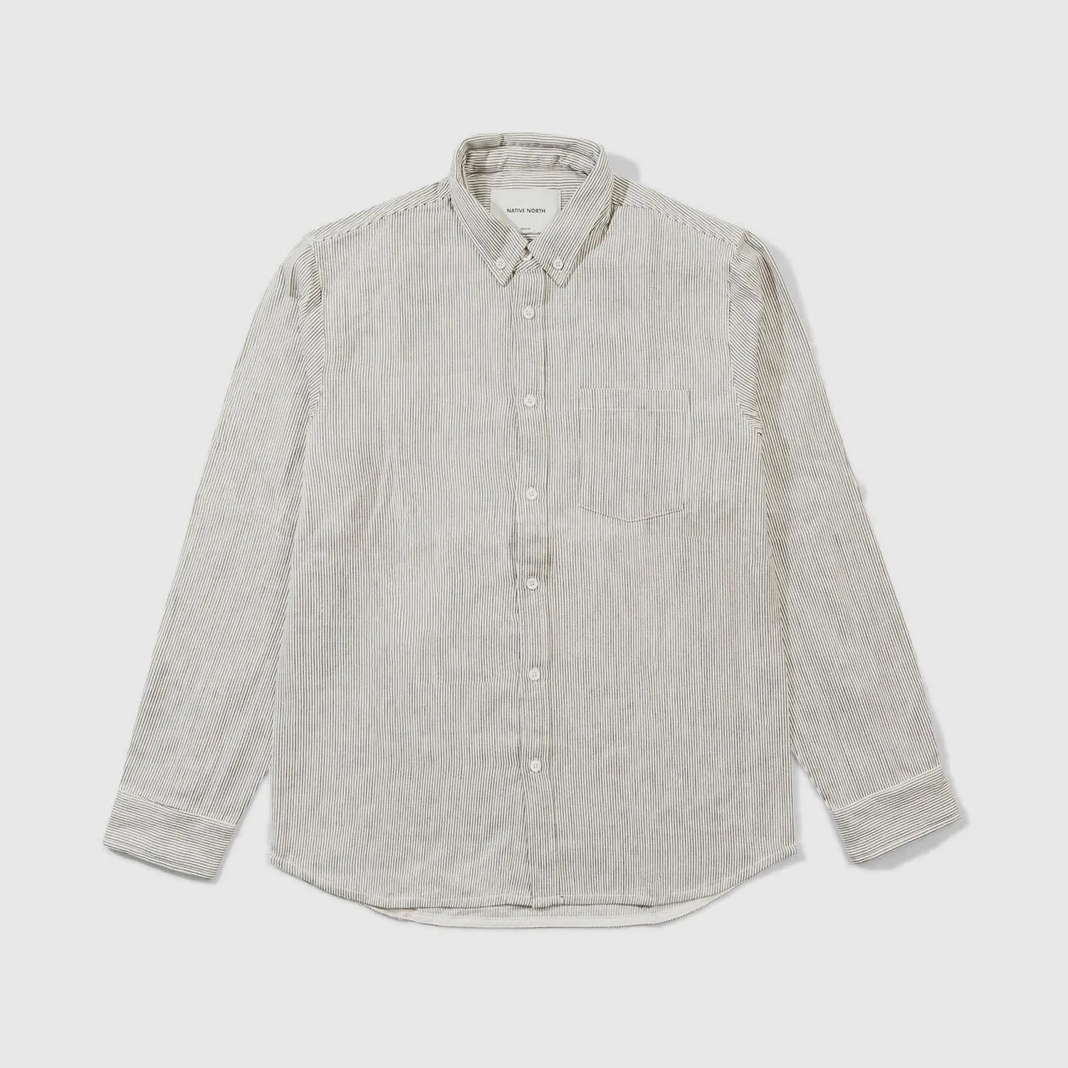 Striped Herringbone Shirt (Beige)